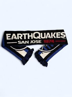 San Jose Earthquakes Supporter Scarf - Black/Blue/Cream with Red Accent